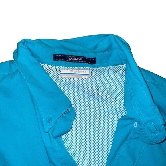 COLUMBIA Tamiami Blue Vented UPF 40 Shirt Size XL - Picture 4 of 7